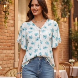 Short Top Crape Thread Work
