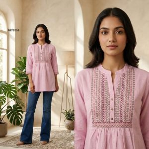 Short Top Pestal Pink Pure Cotton
