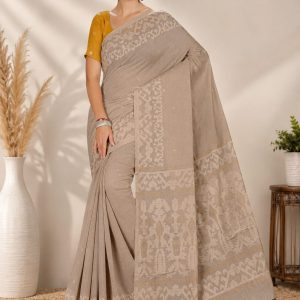 Kalash Cotton Soft Linen with Yellow Butti