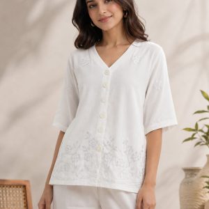 Short Top with Soft Fabric & thread work